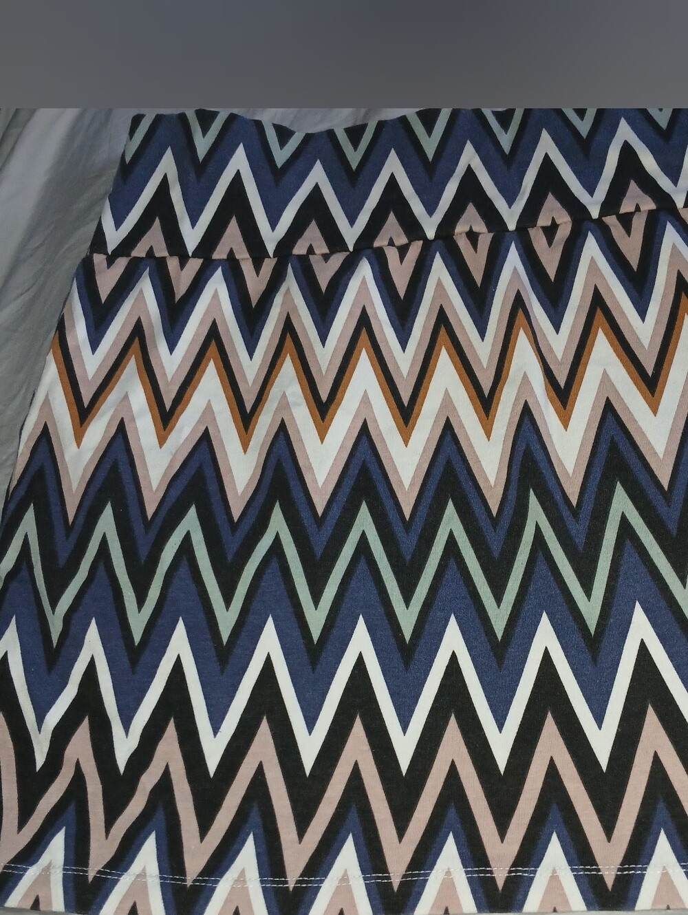Chevron Pattern Navy and Black Women's Skirt